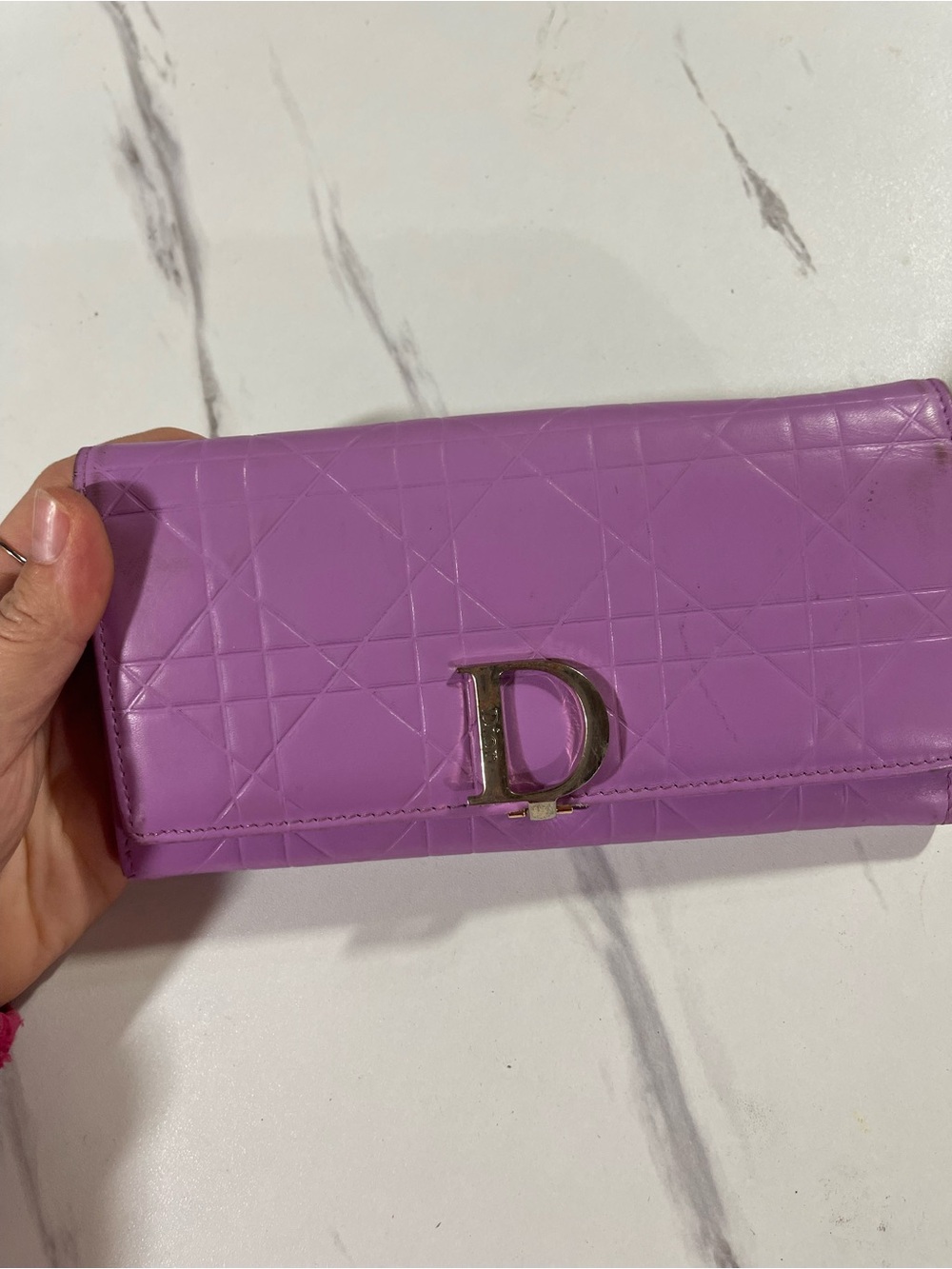 Dior Quilted Lavender Clutch Wallet